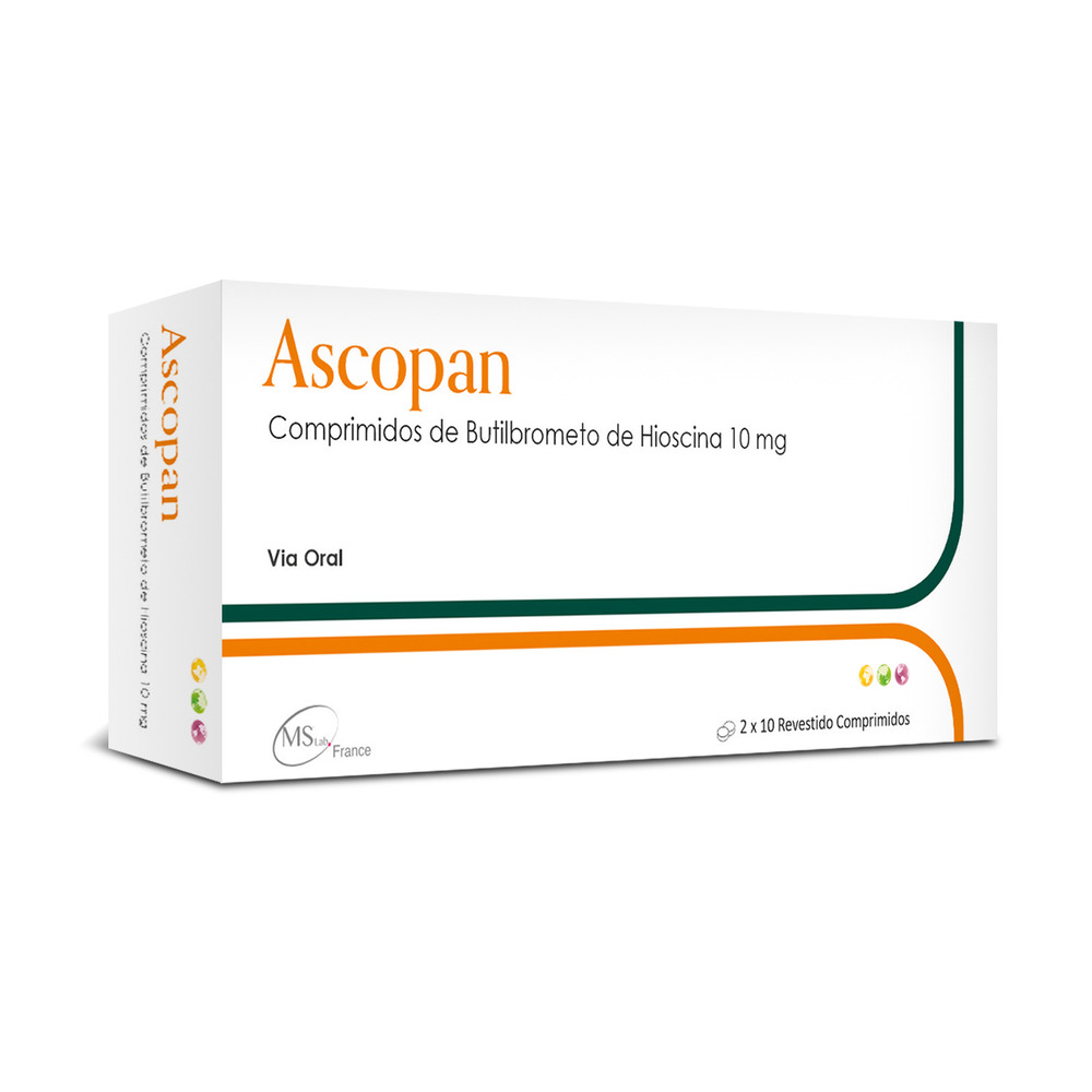 ASCOPAN BUTILBROMETO DE HIOSCINA 10MG 2X10 COMP MSLAB