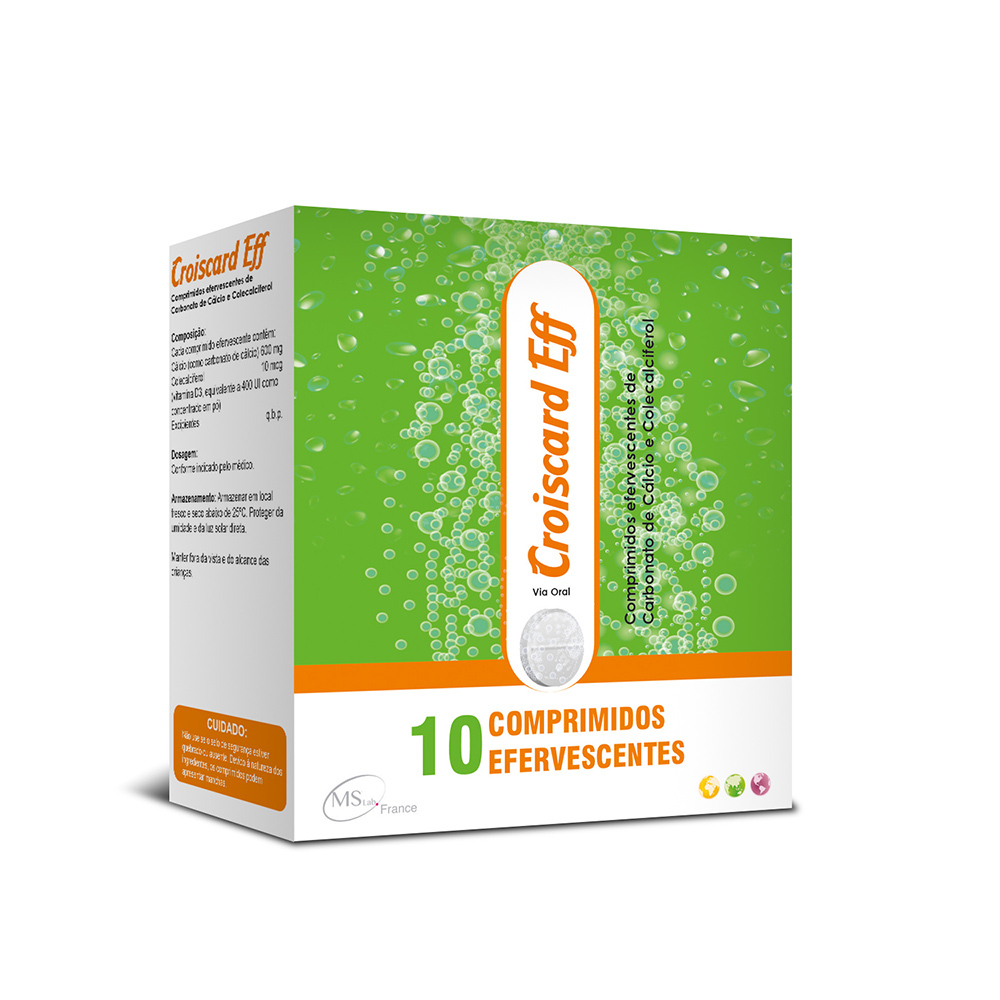 CROISCARD EFF -CALCIO + COLECALCIFEROL EFERVESCENTES 2X10 COMP MSLAB