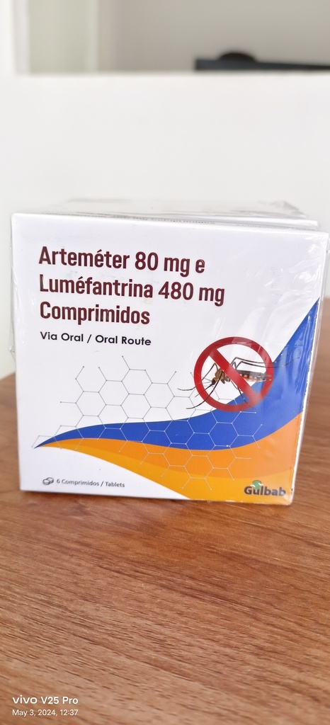 ARTEMETER 80 MG E LUMEFANTARINA 480 MG 6 COMPRIMIDOS GULBAB