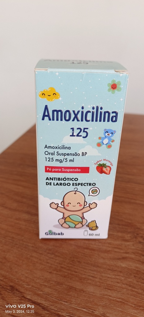 AMOXICILINA SUSPENSÃO ORAL 125MG/5ML - 60 ML GULBAB