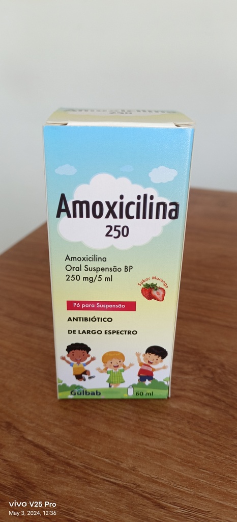 AMOXICILINA SUSPENSÃO ORAL 250MG/5ML - 60 ML GULBAB